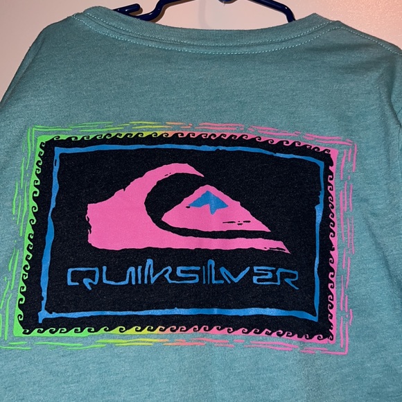 Quiksilver Tee Long Sleeve Teal Kids Medium - Picture 5 of 6